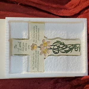 Etched resin Floral Wall Cross